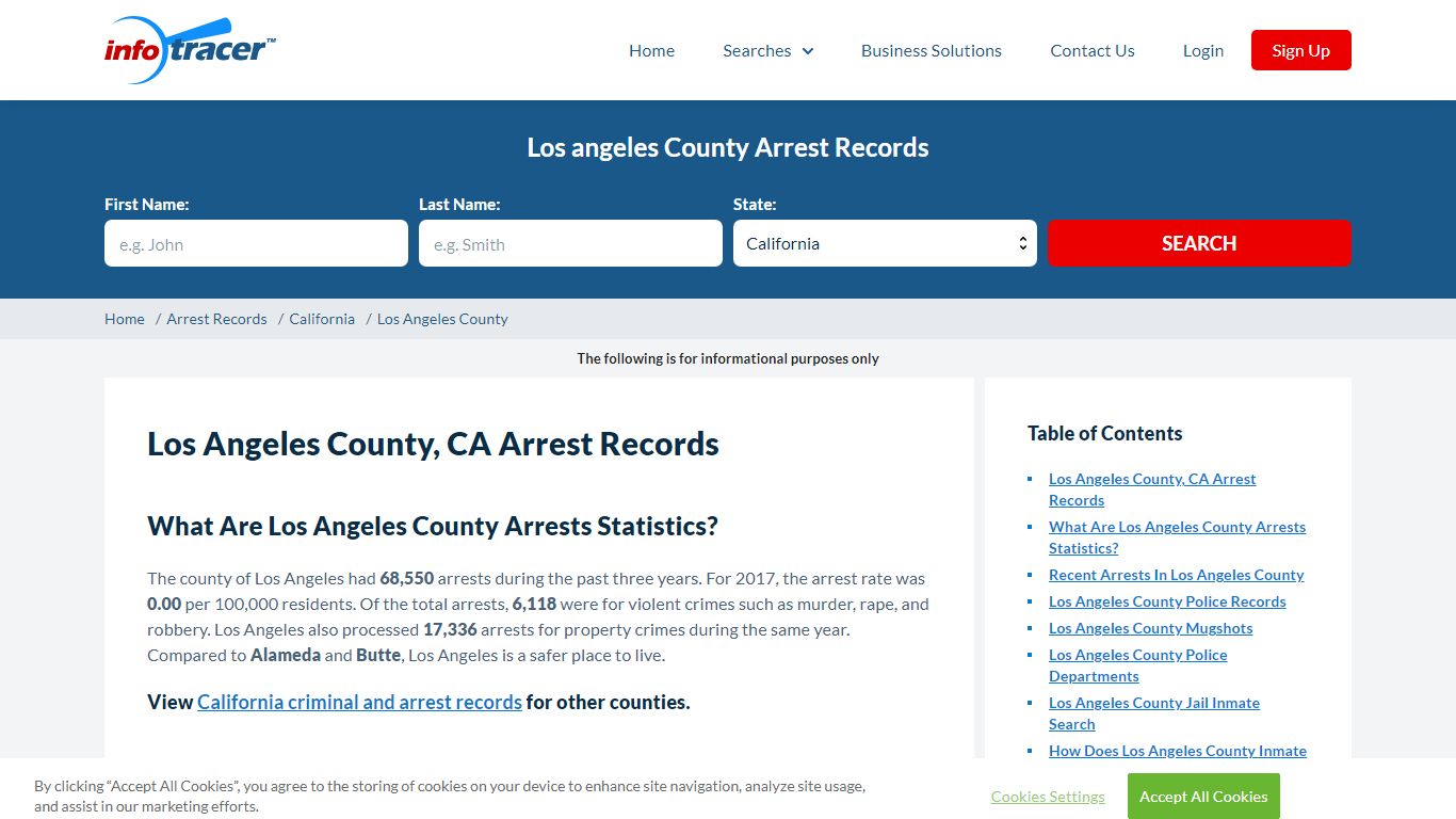 Los Angeles, CA Inmate Search, Mugshots & Arrests- InfoTracer